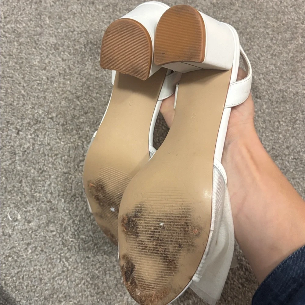 Ivy city co White Slingback Heels with Bow - Picture 3 of 4